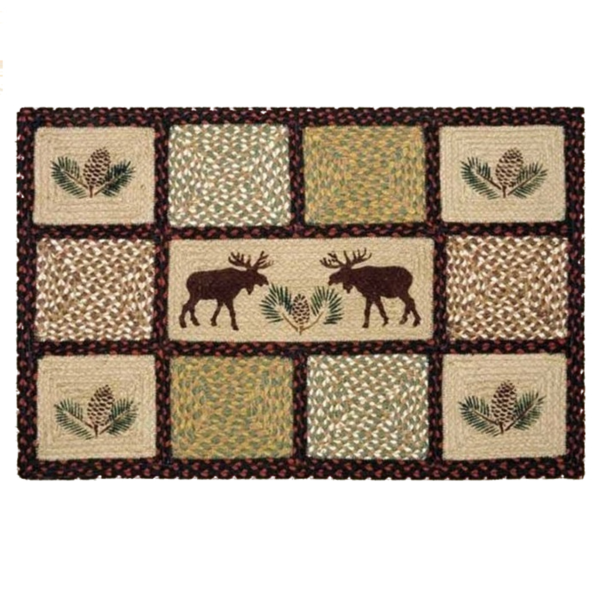 Moose Oval Braided Rug