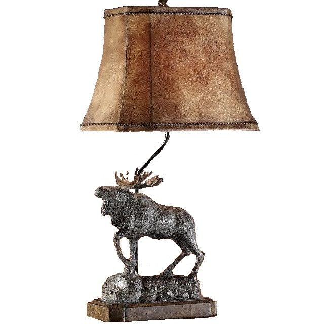 Majestic Moose Table Lamp Cabin Lodge Decor Lighting