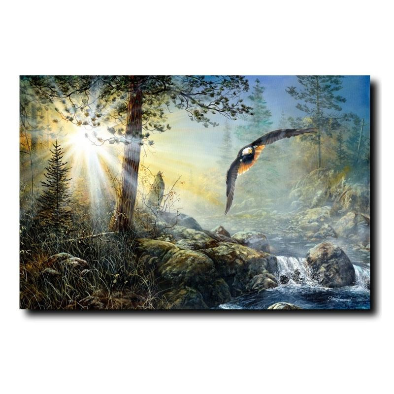 【Forestman works】Eagle touch the sky Jim Hansel Eagle Print | Wings in the Mist Limited Edition Print