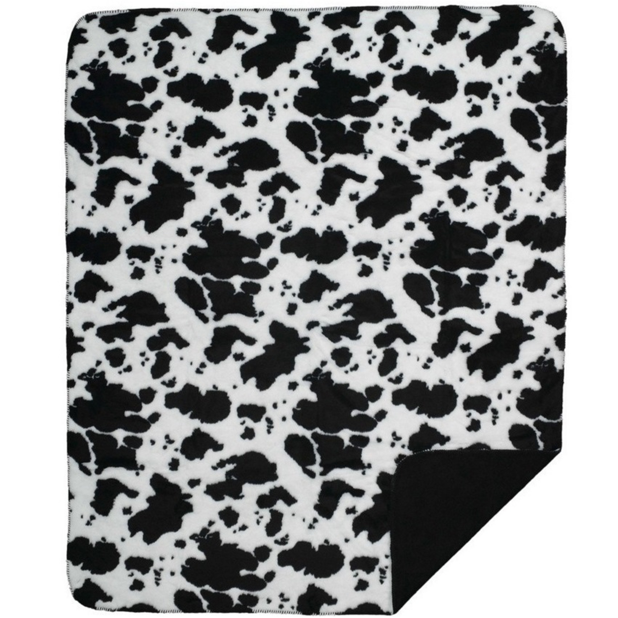 Cowhide Print Microplush Throw Blanket Home Decor