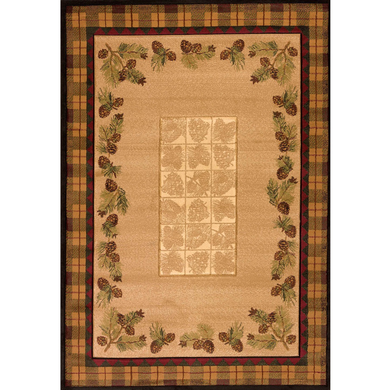 Pinecone Rug Winters Pine Toffee Area Decor