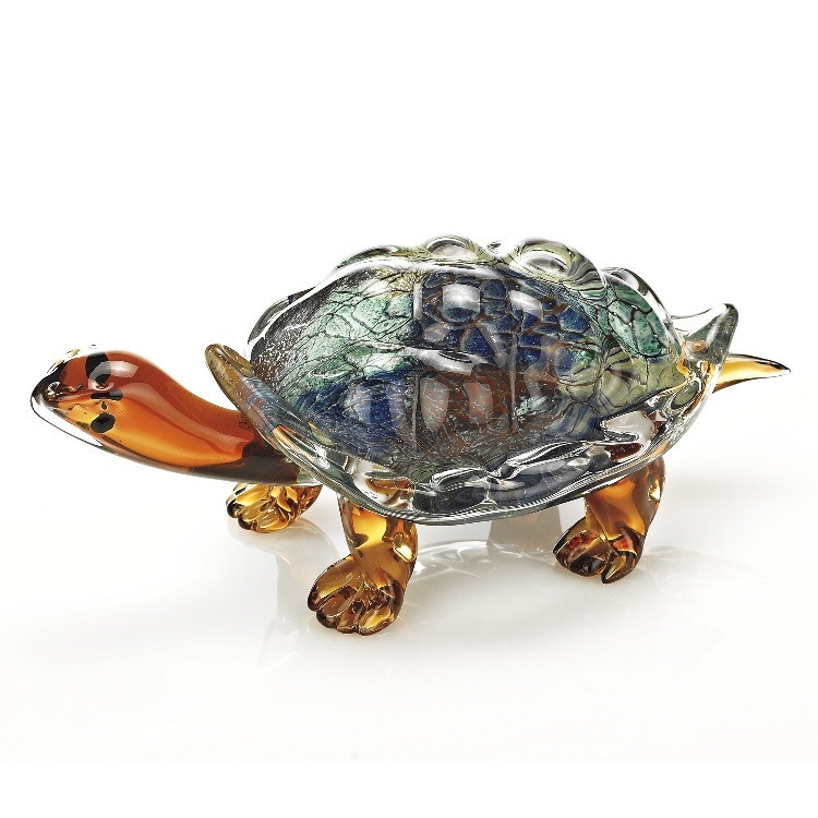 Turtle Art Glass Sculpture | Turtle Sculpture | Badash