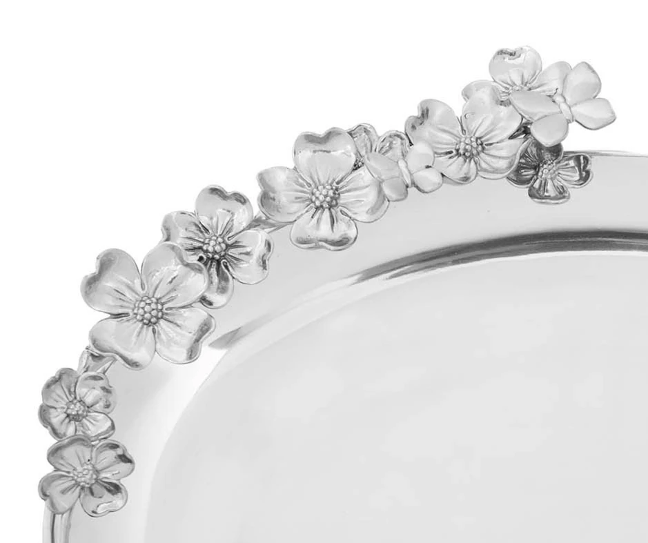 Arthur Court Designs Butterfly and Dogwood Serving Platter