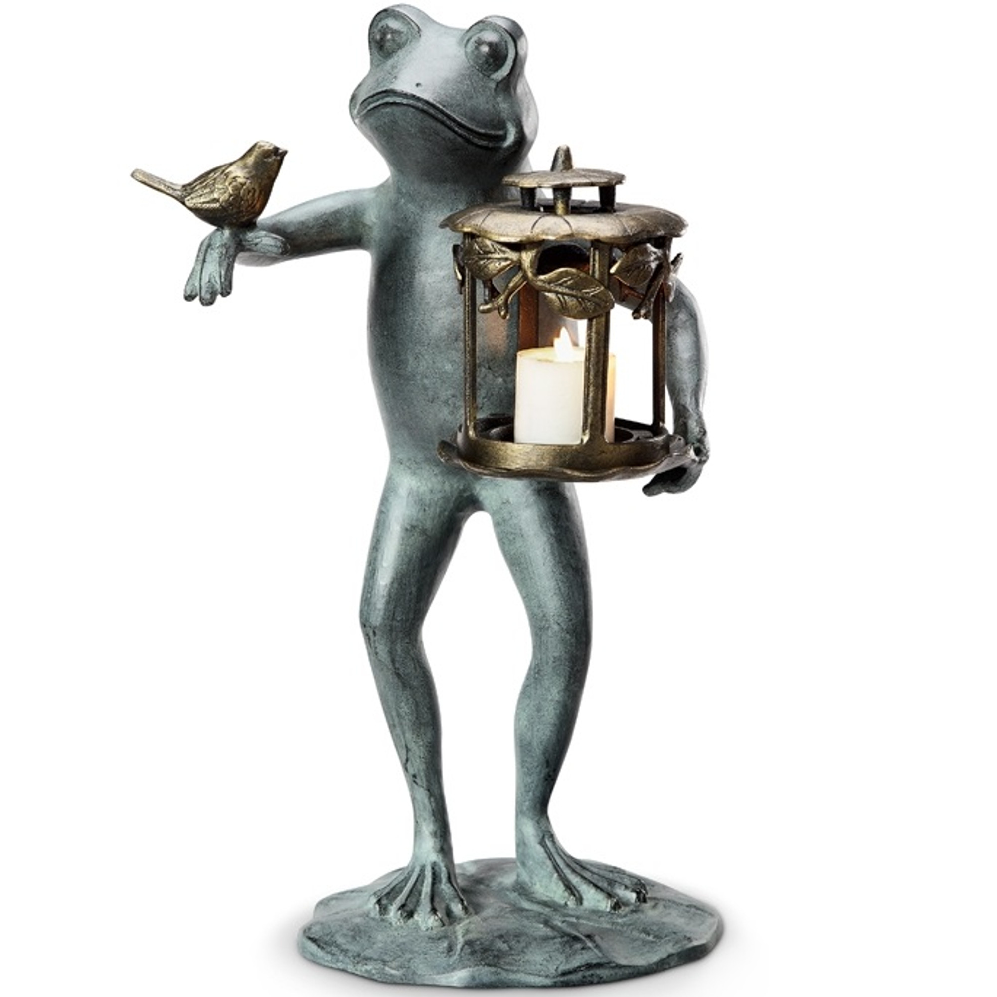 Frog Lantern, Bird, Garden