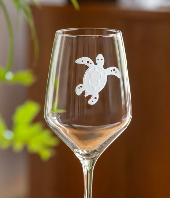 Sea Turtle Wine Glass | Set of Four | AP Large | Glassware