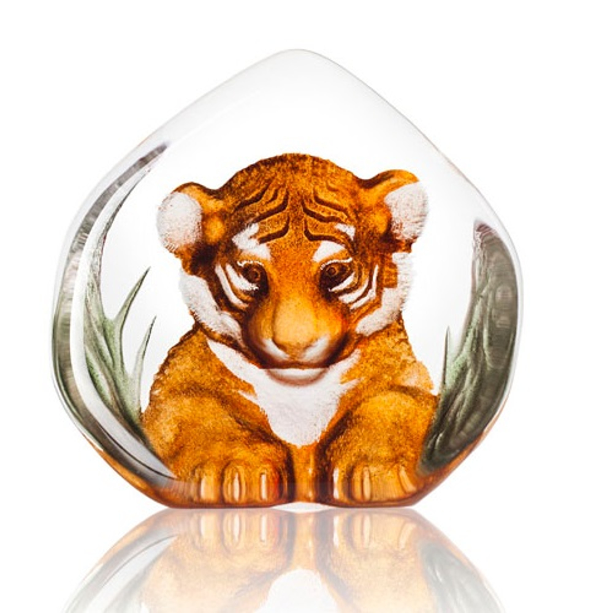 Tiger Cub Painted Crystal Sculpture | 34174