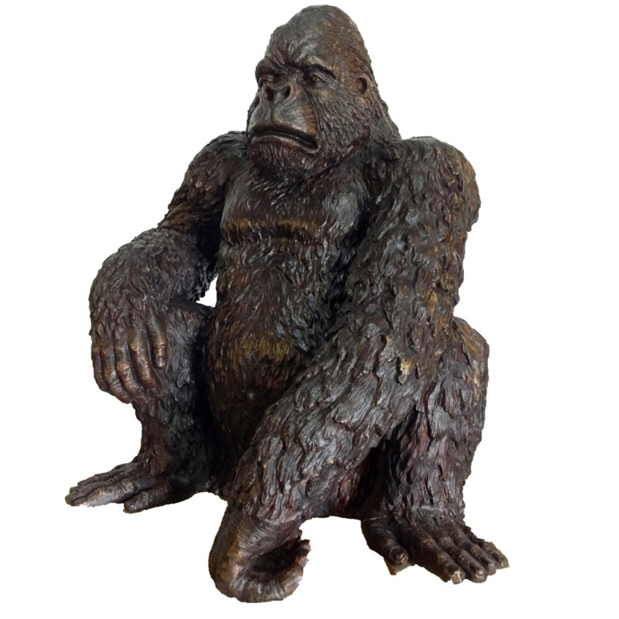 life size bronze gorilla outdoor yard statue for sale