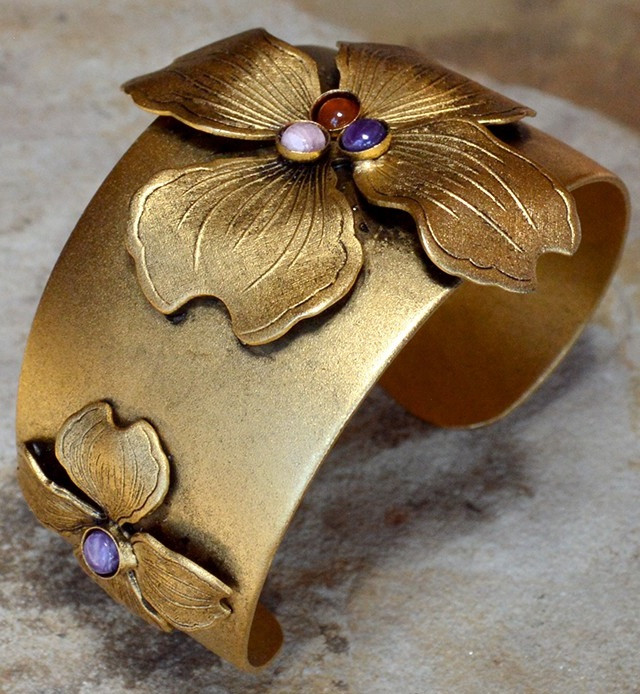 Dogwood Flower Cuff Bracelet Elaine Coyne Jewelry
