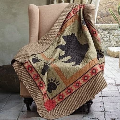 Bear and Paw Quilted Throw Blanket Bear and Paw Quilt