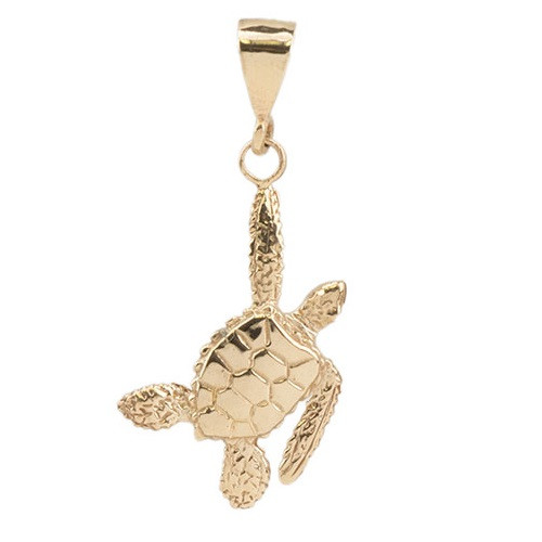 Sea Turtle Pendant 14 K Gold Cavin Richie Jewelry