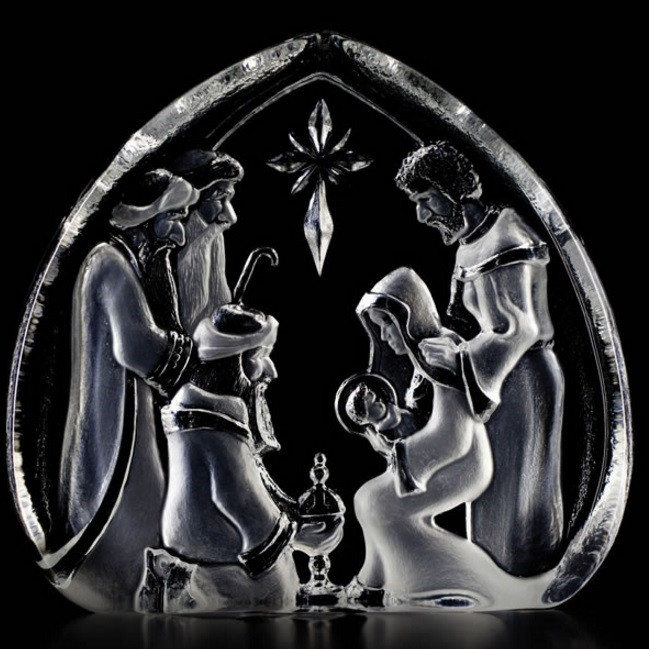 Christmas Crib Holy Family Crystal Sculpture | 33612 | Mats