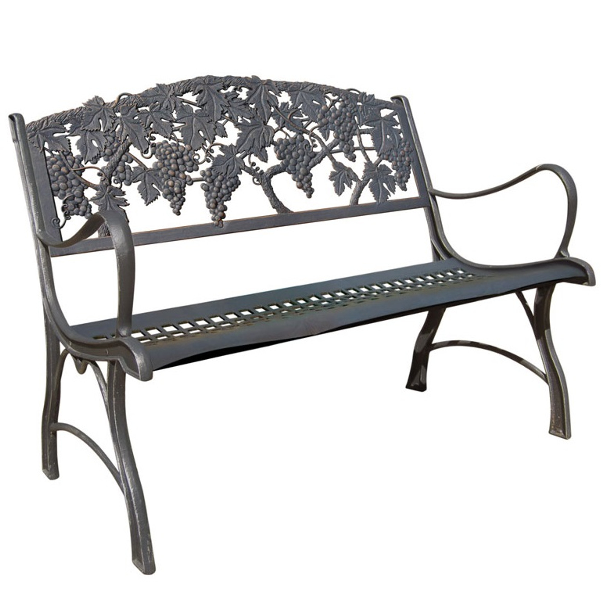Grapes Bench | Loveseat | Cast Iron | Painted Sky