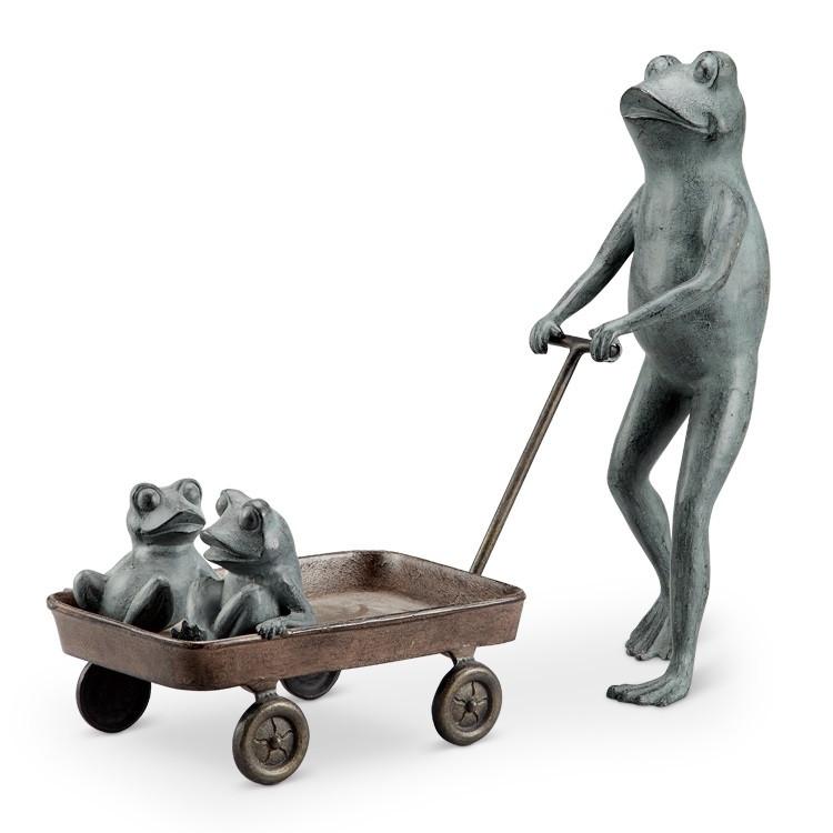 SPI Home Frog Family with Wagon Planter