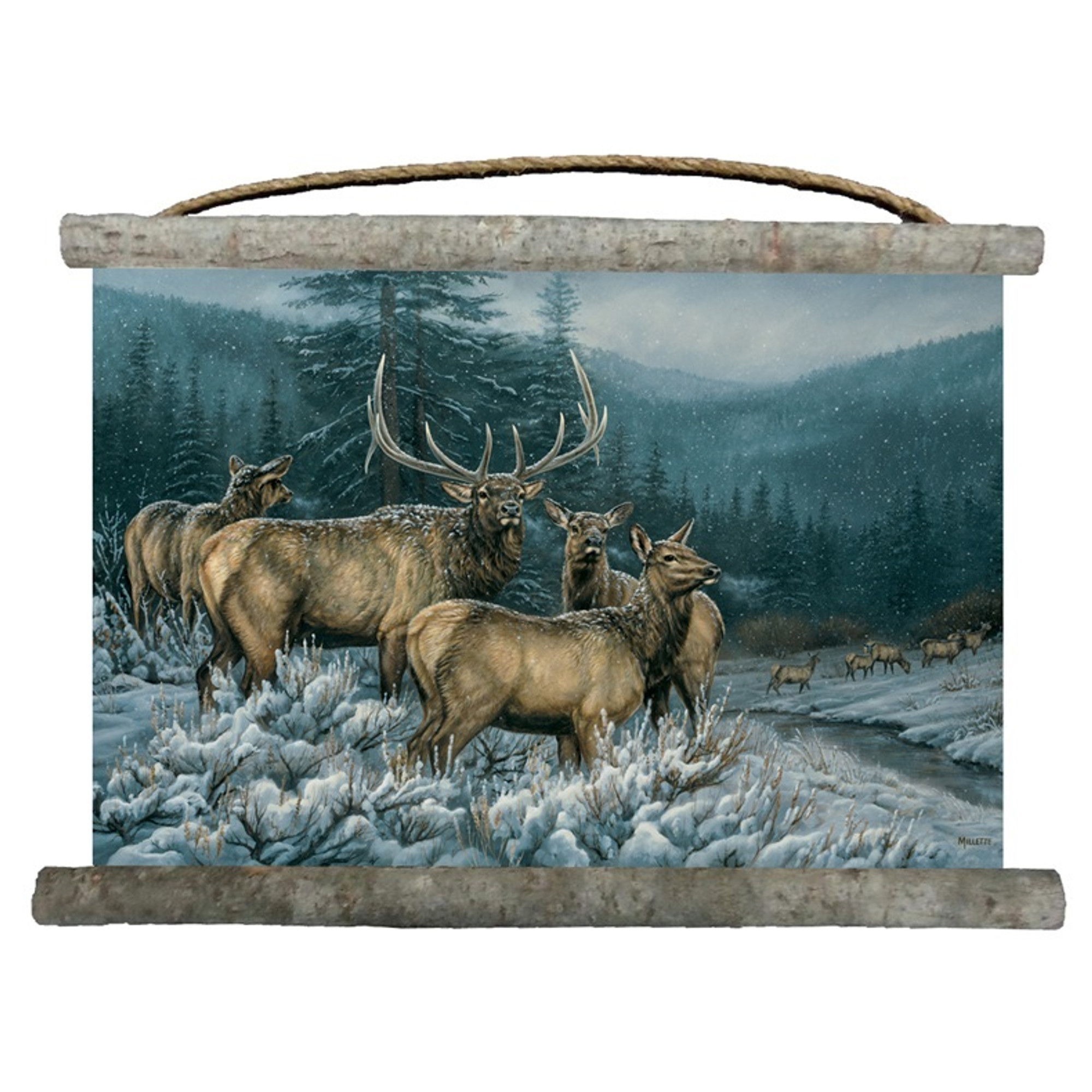 Elk Wall Hanging Broken Silence Canvas Decor Wall Art