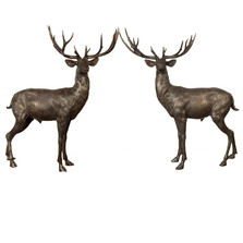 Deer Pair Standing Bronze Statue | Metropolitan Galleries | SRB10069-2