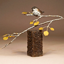 Chickadee Bronze Sculpture "Mountain Gold" 73021 | Mark Hopkins | 73021