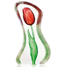 Tulip Red Crystal Sculpture | 34010 | Mats Jonasson Maleras