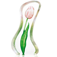Red Orchid Flower Crystal Sculpture | 33819 | Mats Jonasson
