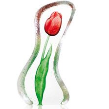 Tulip Red Crystal Sculpture | 34014 | Mats Jonasson Maleras