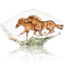 Horses Running Crystal Sculpture | 34085 | Mats Jonasson Maleras