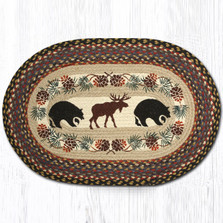 Bear and Moose Oval Braided Rug | Capitol Earth Rugs | OP-43BM