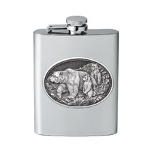 Grizzly Bear Flask | Heritage Pewter | HPIFSK105