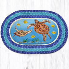 Sea Turtle Oval Braided Rug | Capitol Earth Rugs | OP-384