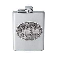 Whitetail Deer Flask | Heritage Pewter | HPIFSK114