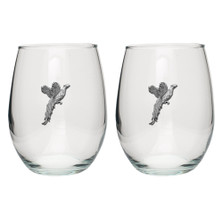 Pheasant Stemless Goblet Set of 2 | Heritage Pewter | HPISGB715