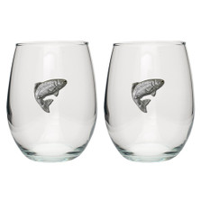 Trout Fish Stemless Goblet Set of 2 | Heritage Pewter | HPISGB3221