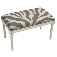 Zebra Print Bench | Upholstered Zebra Bench | CS009WBC-GY