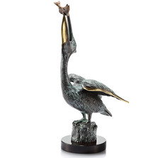 Pelican Eating Fish Sculpture | 31618 | SPI Home