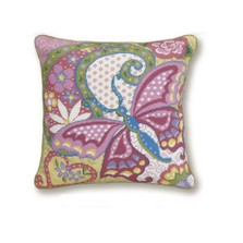 Butterfly Needlepoint Pillow | Butterfly Needlepoint Pillow | KR107.18x18