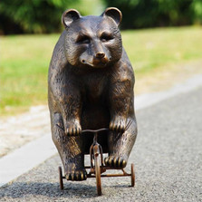 Bear Riding Trike Sculpture | 33638 | SPI Home