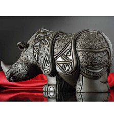 Rhino Porcelain Stoneware Sculpture | De Rosa | Nero Collection | N102