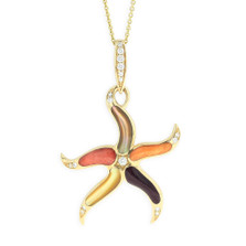 Crab 14K Yellow Gold Inlay Necklace | Kabana Jewelry | GPCF601MMS-CH