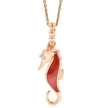 Seahorse 14K Rose Gold Inlay Pendant Necklace | Kabana Jewelry | NPIF101SR-CH