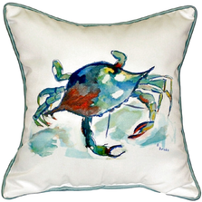 Crab Multicolor Indoor Outdoor Pillow 22x22 | Betsy Drake | BDZP105