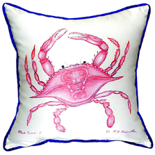 Pink Crab Indoor Outdoor Pillow 22x22 | Betsy Drake | BDZP102