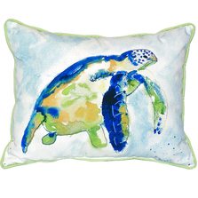 Blue Sea Turtle Indoor Outdoor Pillow 20x24 | Betsy Drake | BDZP134
