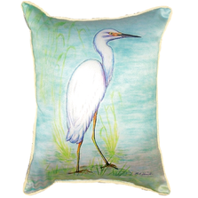 Snowy Egret Indoor Outdoor Pillow 20x24 | Betsy Drake | BDZP025