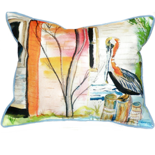 Pelican Scene Indoor Outdoor Pillow 20x24 | Betsy Drake | BDZP036