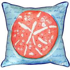 Coral Sand Dollar French Blue Indoor Outdoor Pillow 22x22 | Betsy Drake | BDZP092B