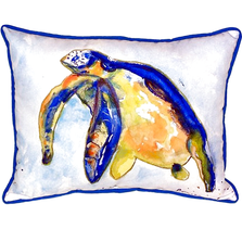 Blue Sea Turtle III Indoor Outdoor Pillow 20x24 | Betsy Drake | BDZP952