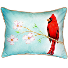 Cardinal Bird Indoor Outdoor Pillow 20x24 | Betsy Drake | BDZP470