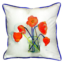 Poppy Vase Indoor Outdoor Pillow 22x22 | Betsy Drake | BDZP191