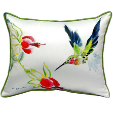 Hummingbird Flower Indoor Outdoor Pillow 20x24 | Betsy Drake | BDZP330