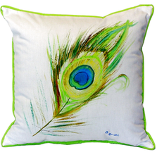 Peacock Feather Indoor Outdoor Pillow 22x22 | Betsy Drake | BDZP759