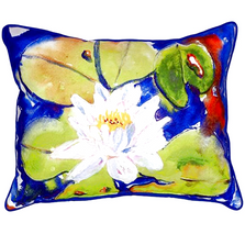 Flower and Lily Pad Indoor Outdoor Pillow 20x24 | Betsy Drake | BDZP171