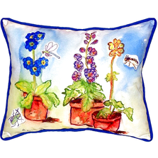 Potted Flowers Indoor Outdoor Pillow 20x24 | Betsy Drake | BDZP426